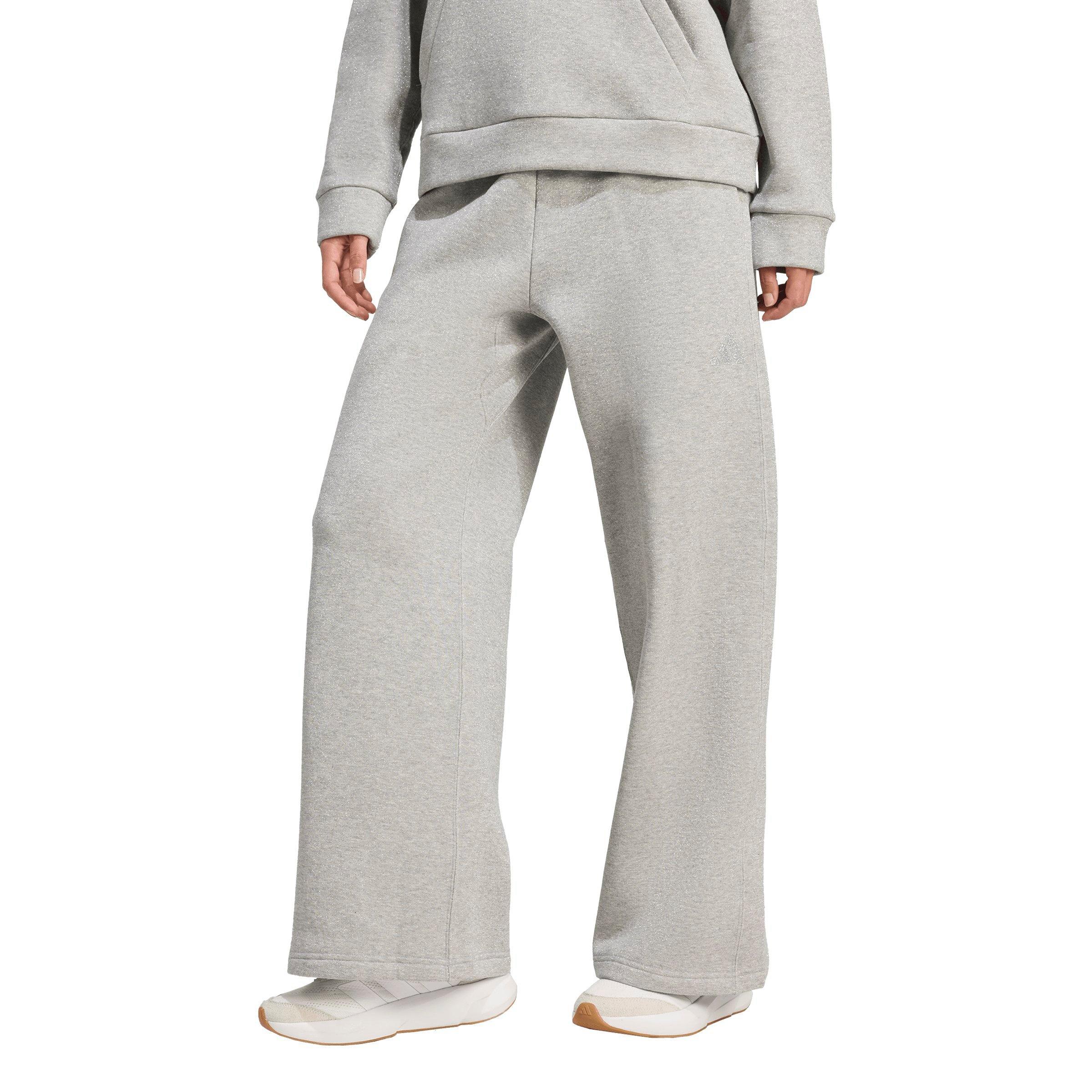 adidas Women's ALL SZN Holiday Glitter Fleece Loose Joggers - Grey - GREY